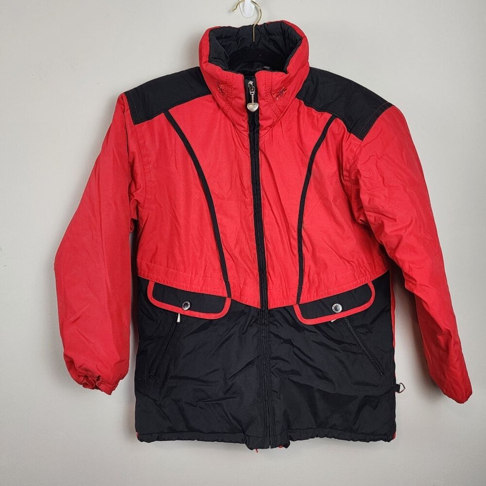 Obermeyer girl winter jacket size 14 juniors Red Black Cold Weather Snow